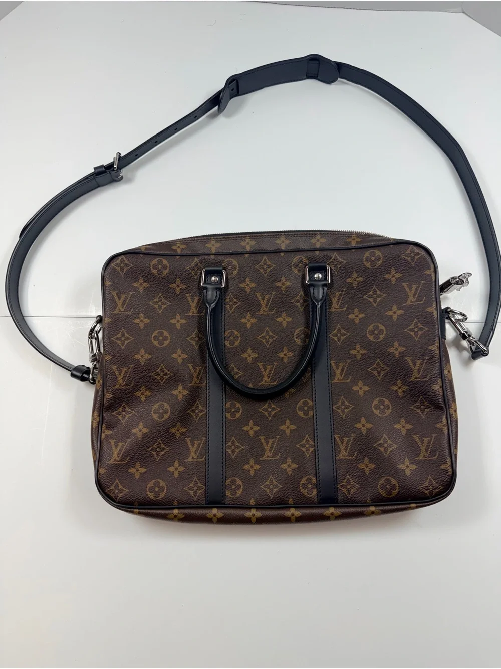 Louis Vuitton Porte Documents Voyage Macassar Monogram Briefcase